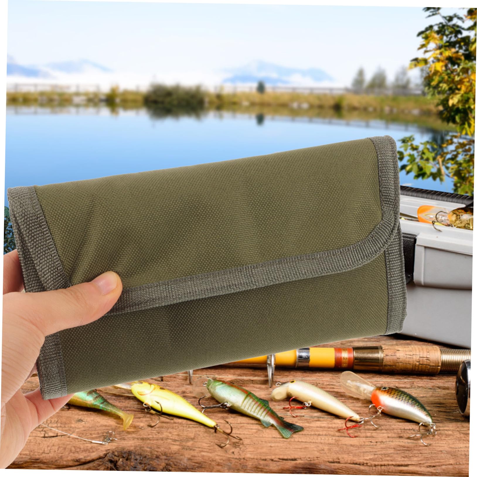 Toyvian Kit di Attrezzatura da Pesca Legare Strumento di Pesca Borsa per Utensili Attrezzi da Pesca Materiali Pratica Borsa per Esche Piccola Borsa per Attrezzi Stoffa