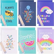 evelay Pack of 12 Mini Ruled A7 Notebooks with Pencils for Kids Party Bag Fillers Rewards Gifts Classroom Prizes Colourful Notepad & Pencil Set