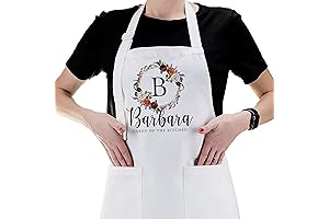 Floral Initial Design Personalized Kitchen Aprons
