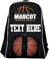 Personalized Basketball Backpack with Ball Holder - Custom Name Team Bag for Youth Teens School Practice Games