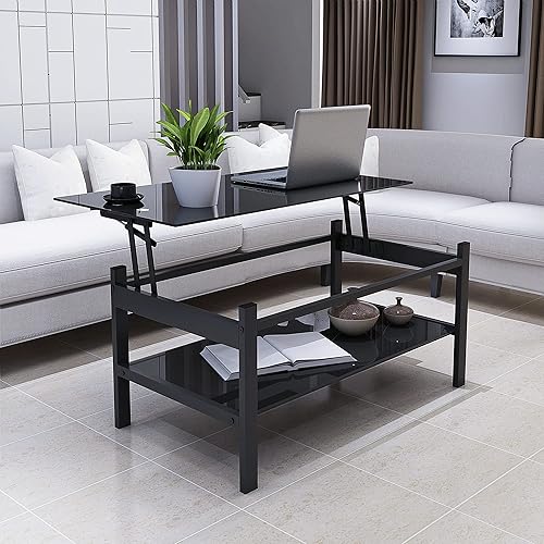 Miniatura 5 de Juego de 3 mesas auxiliares y mesa auxiliar de cristal, diseño clásico de 2 niveles, parte superior de vidrio templado y patas de metal sólido, uso