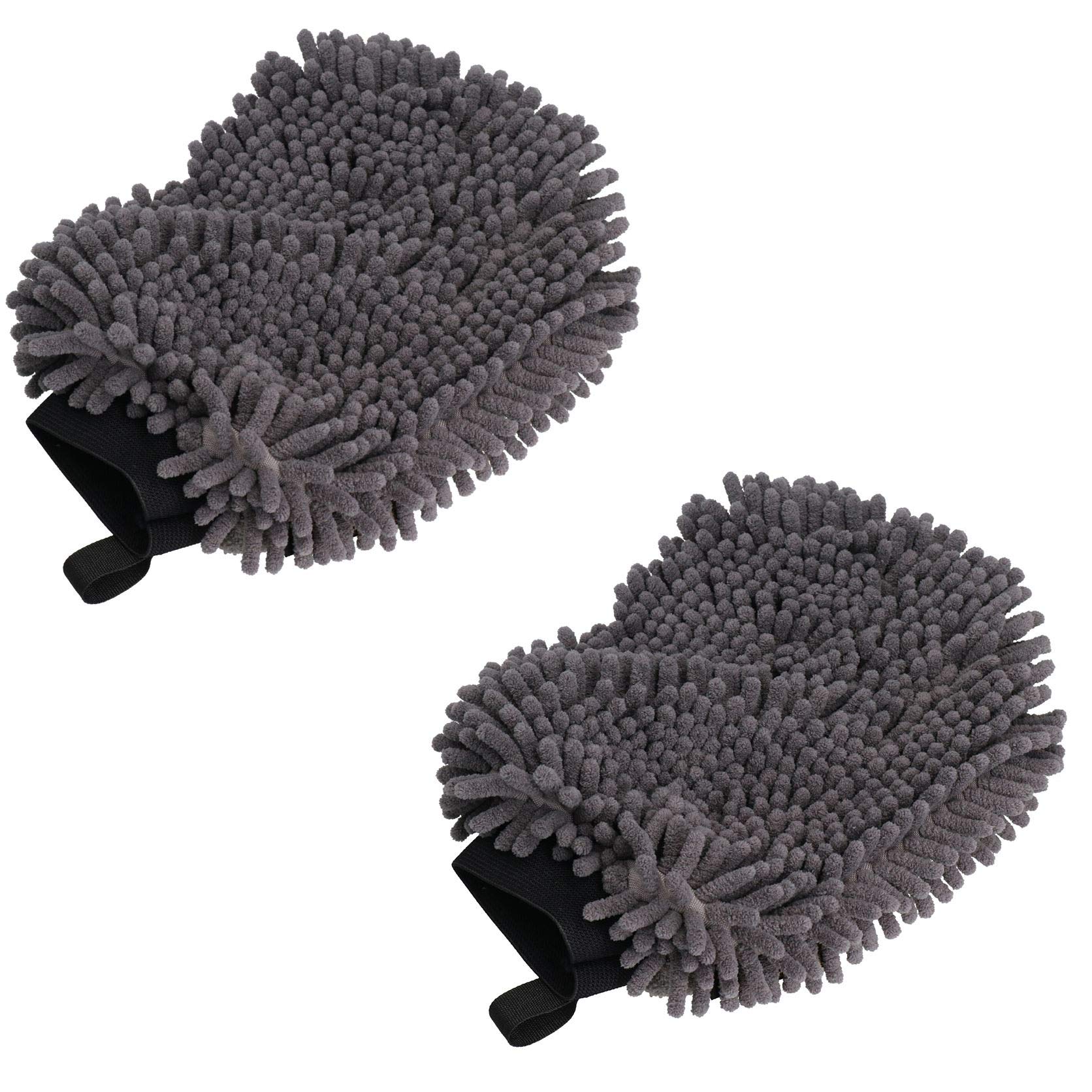 AB Tools Scruffs Lot de 2 gants de toilettage 2 en 1 Gris Taille unique