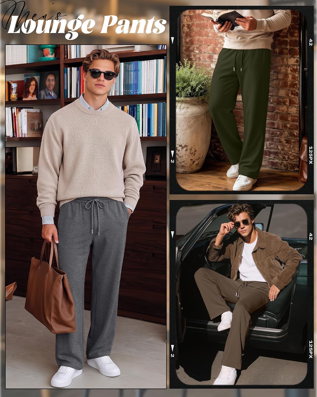 Neer 4 Pack Men's Sweatpants Baggy Lightweight Pants