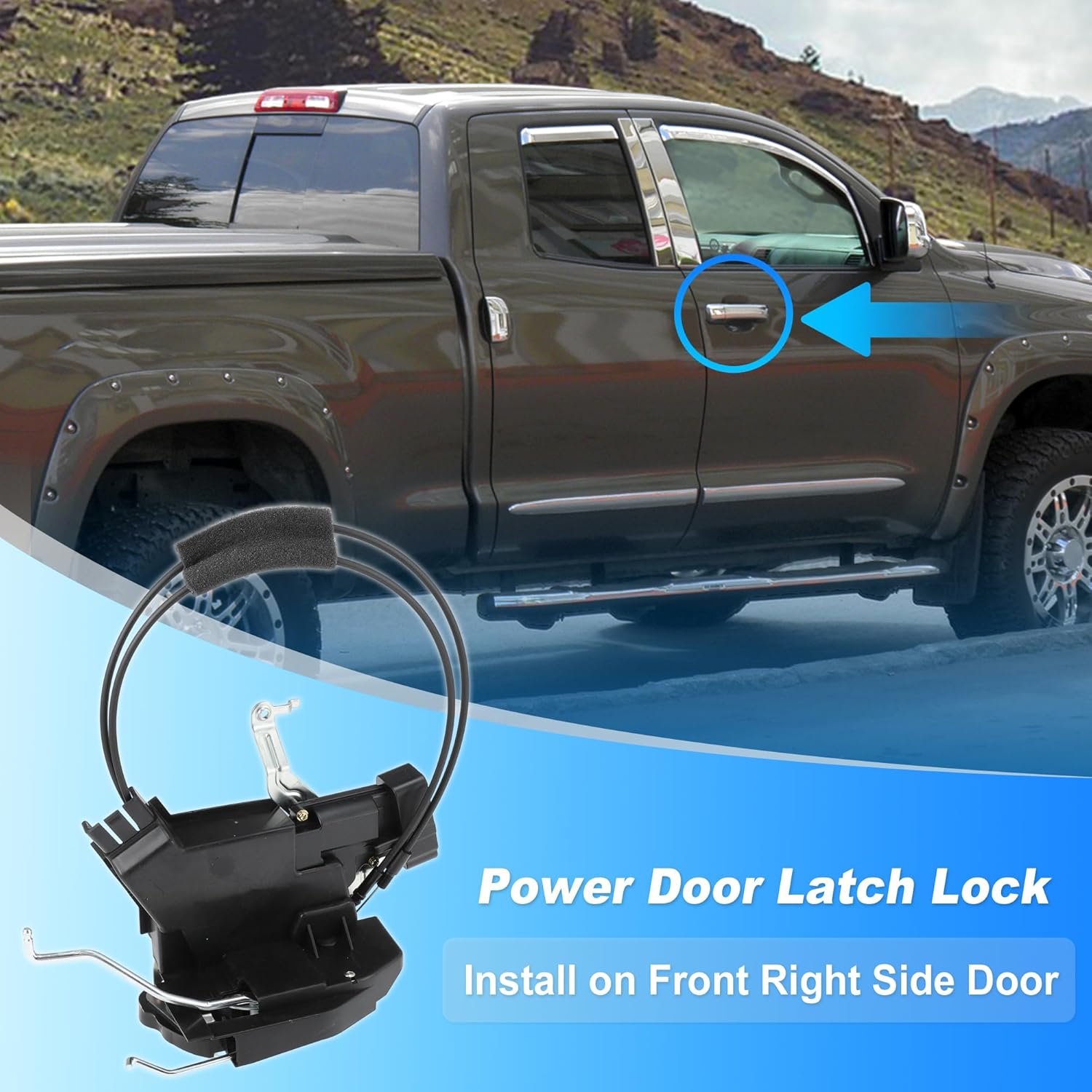 Front Right Power Door Latch Lock Actuator for Toyota Sequoia 2001-2007 for Toyota Tundra Double Cab 2005-2006 Front Passenger Side Door Lock Actuator Motor 690300C020/690300C021