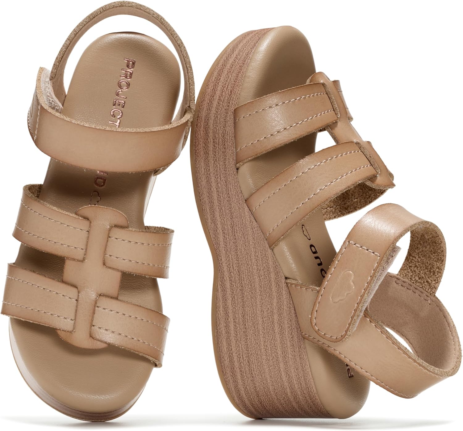 Project Cloud Girls Sandals - Dressy Beach Platform Heels with Comfortable Ultra Soft Memory Foam Insole - Non Slip and Lightweight Platform Sandals for Girls Footwear (Easter Kid)