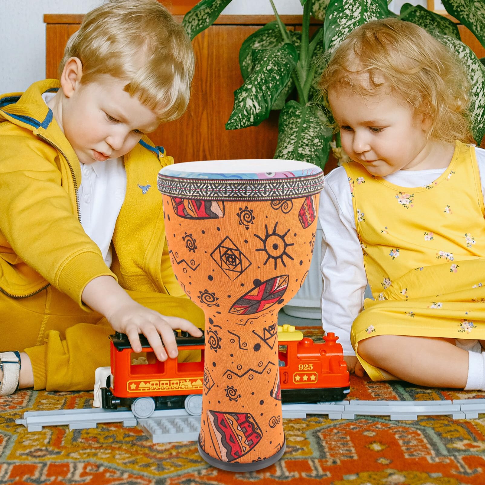 Garneck Tamburo Djembe Tamburo Bongo Professionale 8 Pollici Tamburello Stile Africano Occidentale Illuminazione Della Infanzia Strumenti Musicali Di Halloween Per Bambini