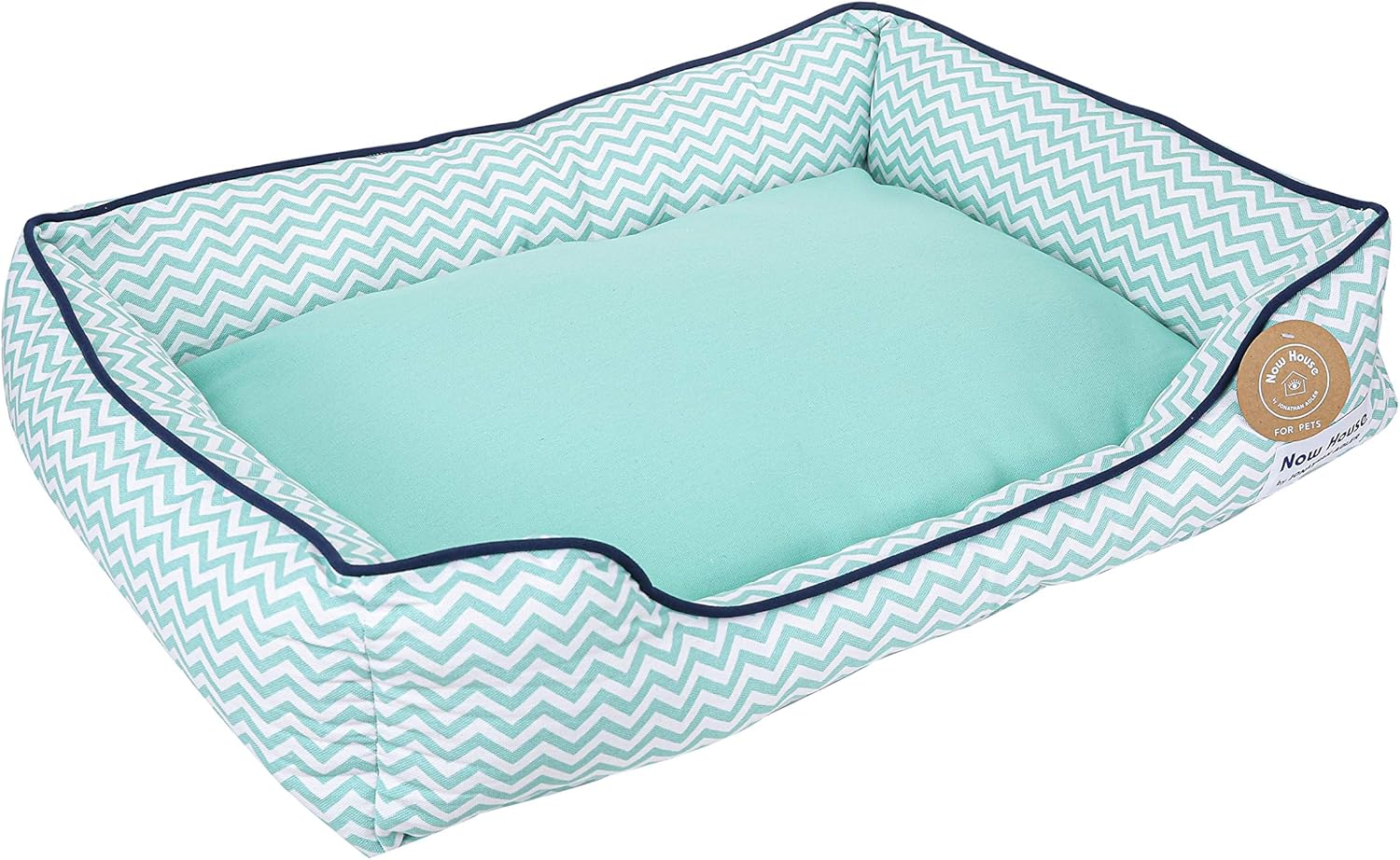 Now House for Pets by Jonathan Adler Teal Chevron Cuddler