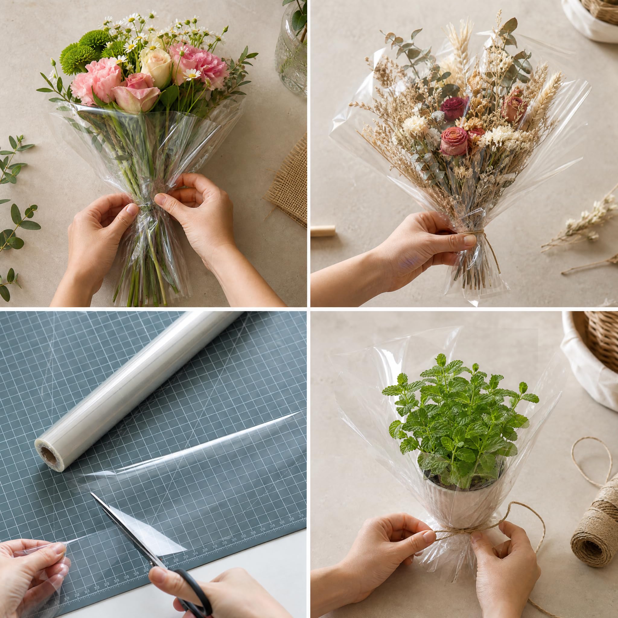 Papier d’Emballage pr Fleurs, Rleau, 70cm*50m (1 rouleau)