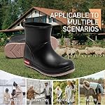 Bottes imperméables pour les femmes et les hommes, Bottes de pluie en caoutchouc anti-dérapante pour les dames avec semelles intérieures confortables, garder Chaussure chaude pour la pêche Jardinage Travail, Chaussures de bateau de cheville confort pour les femme