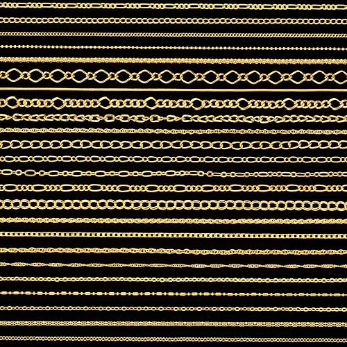 Blulu 24 collares de cadena chapados en plata u oro para suministros de fabricación de joyas y manualidades (24 pulgadas, dorado)