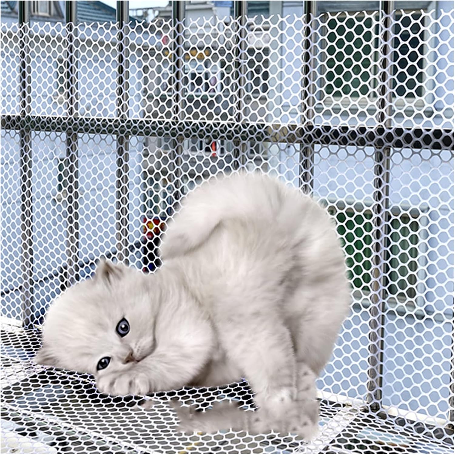 Flexible Rigid White Plastic Mesh Fence, Deck Balcony