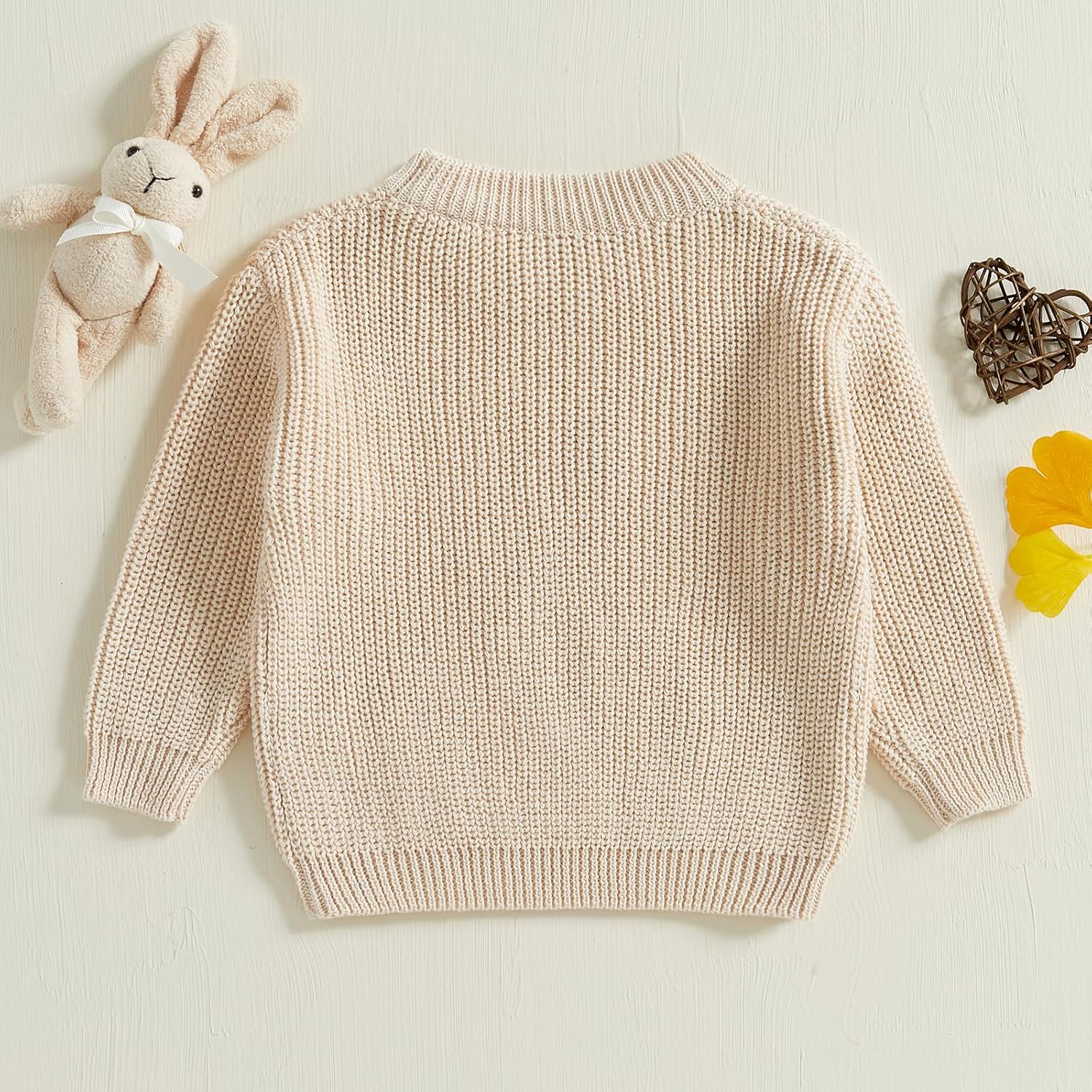Kids Toddler Easter Sweater Boys Girls Carrot/Bunny Embroidery Long Sleeve Knit Sweater Oversized Sweatshirt Top