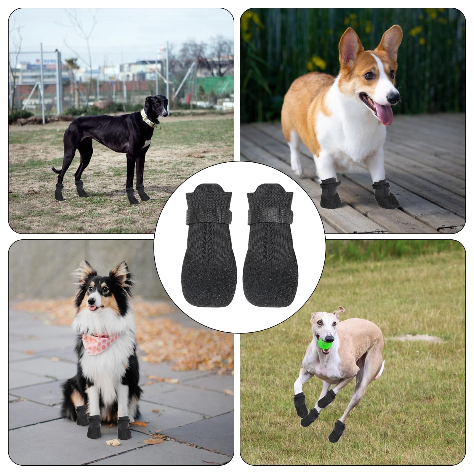 Scarpe Per Cani Taglia S - Protezione Zampe Antiscivolo Per Esterni - Larghezza 3.7cm - Foto 9