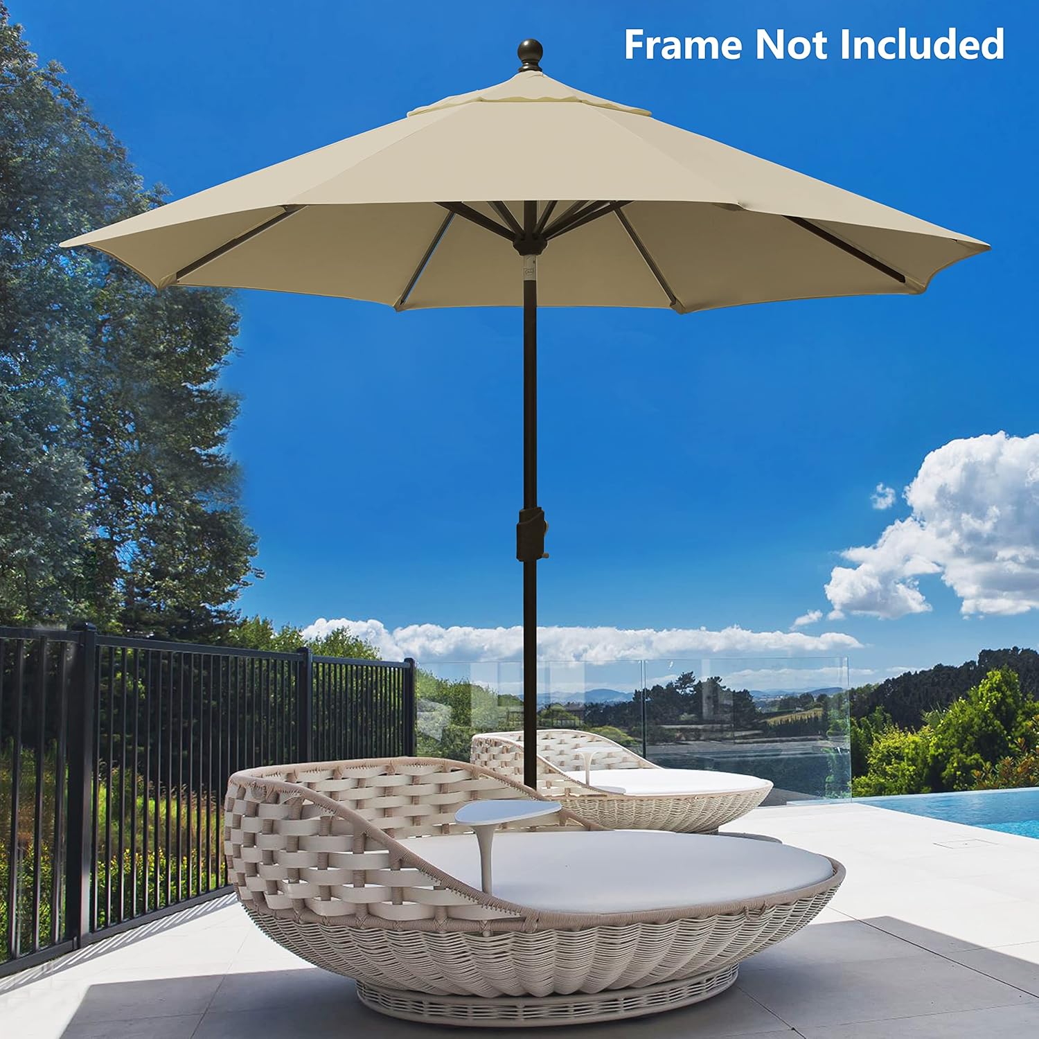 EliteShade USA Sunumbrella 9ft Replacement Covers 8 Ribs Market Patio Umbrella Canopy Cover (CANOPY ONLY) (Beige) : Patio, Lawn & Garden