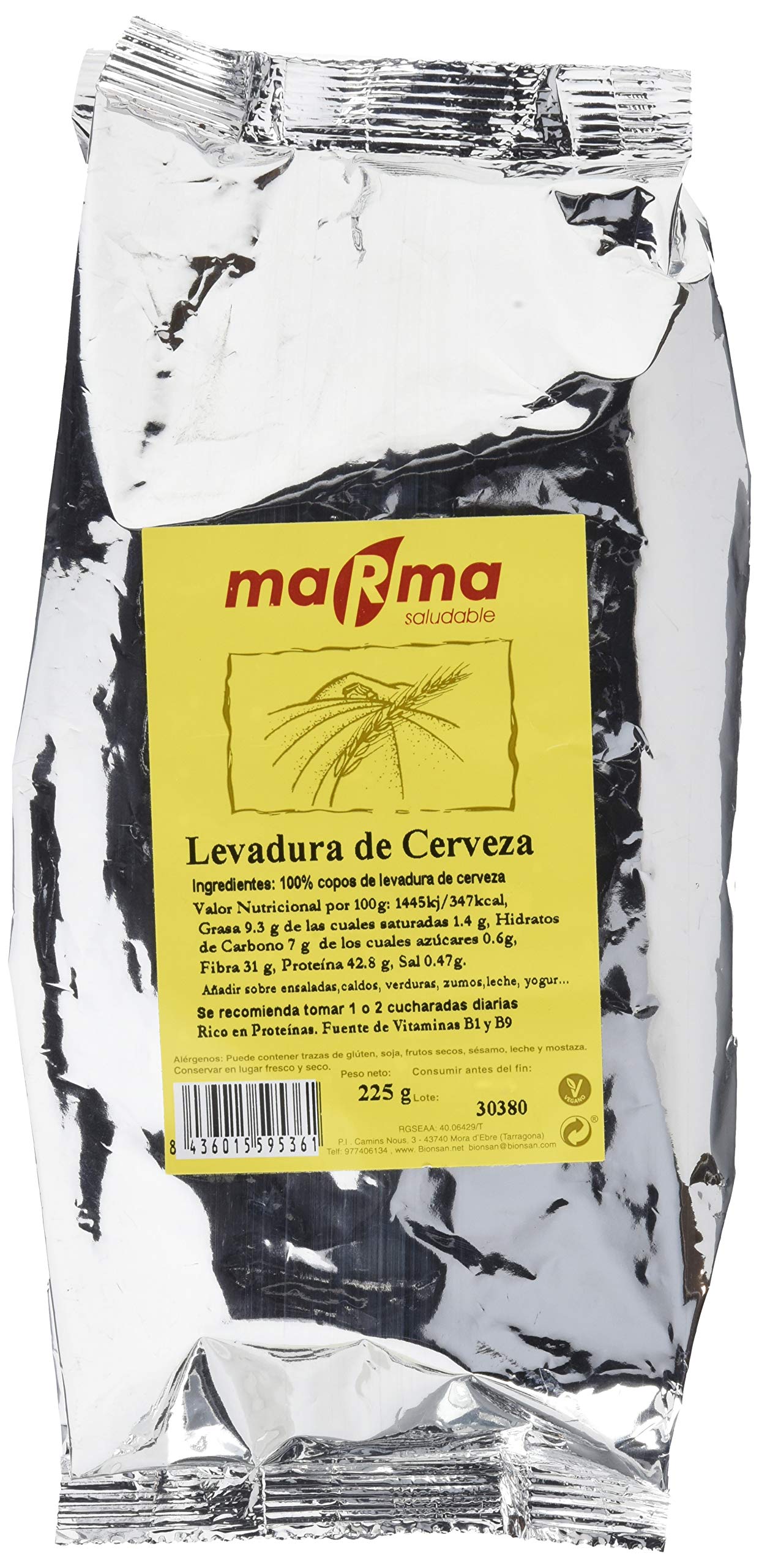 Bionsan Marma Levadura de Cerveza en Copos | 4 Bolsas de 225gr | Total 900gr