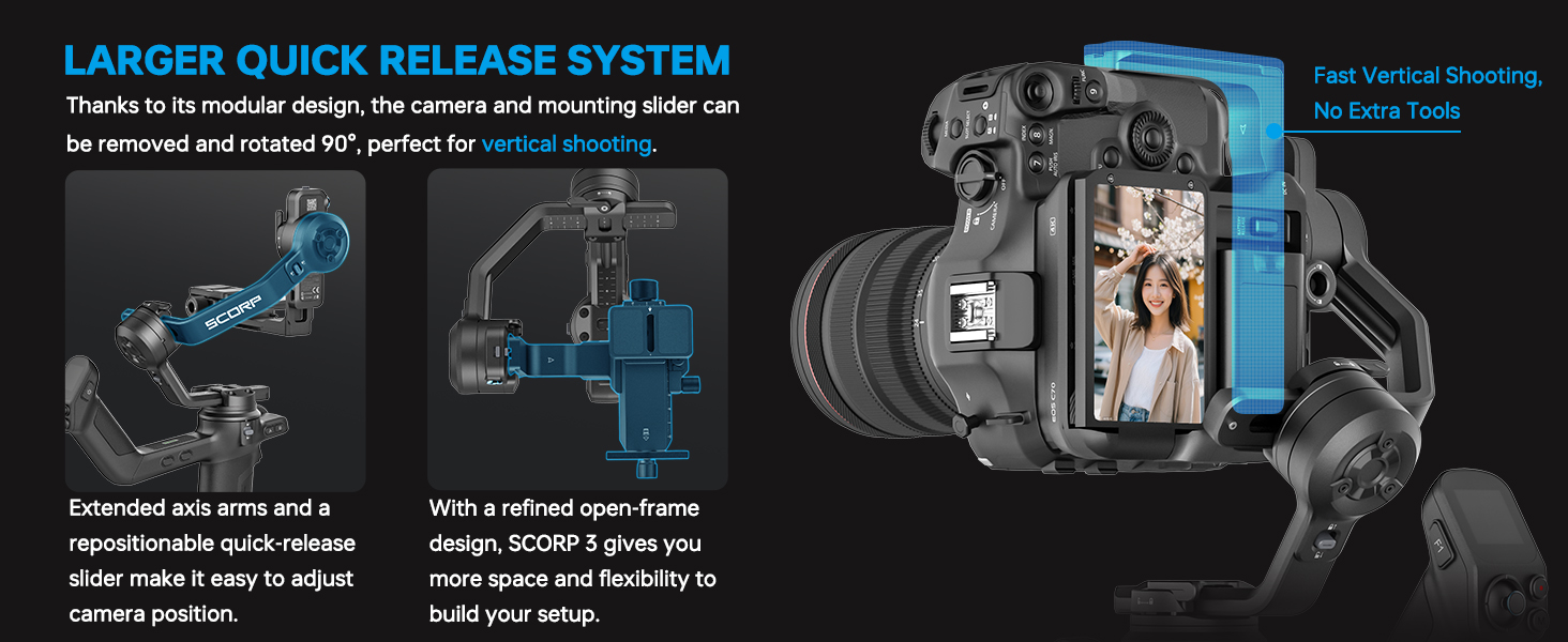 Amazon.com : FeiyuTech SCORP 3 Gimbal Stabilizer with AI Tracking