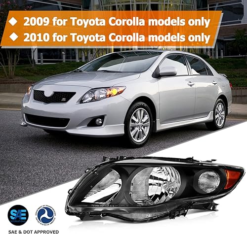 Miniatura 8 de Conjunto de faros delanteros para Toyota Camry 2005-2006 carcasa cromada reflector ámbar lente transparente conductor y pasajero lado faro