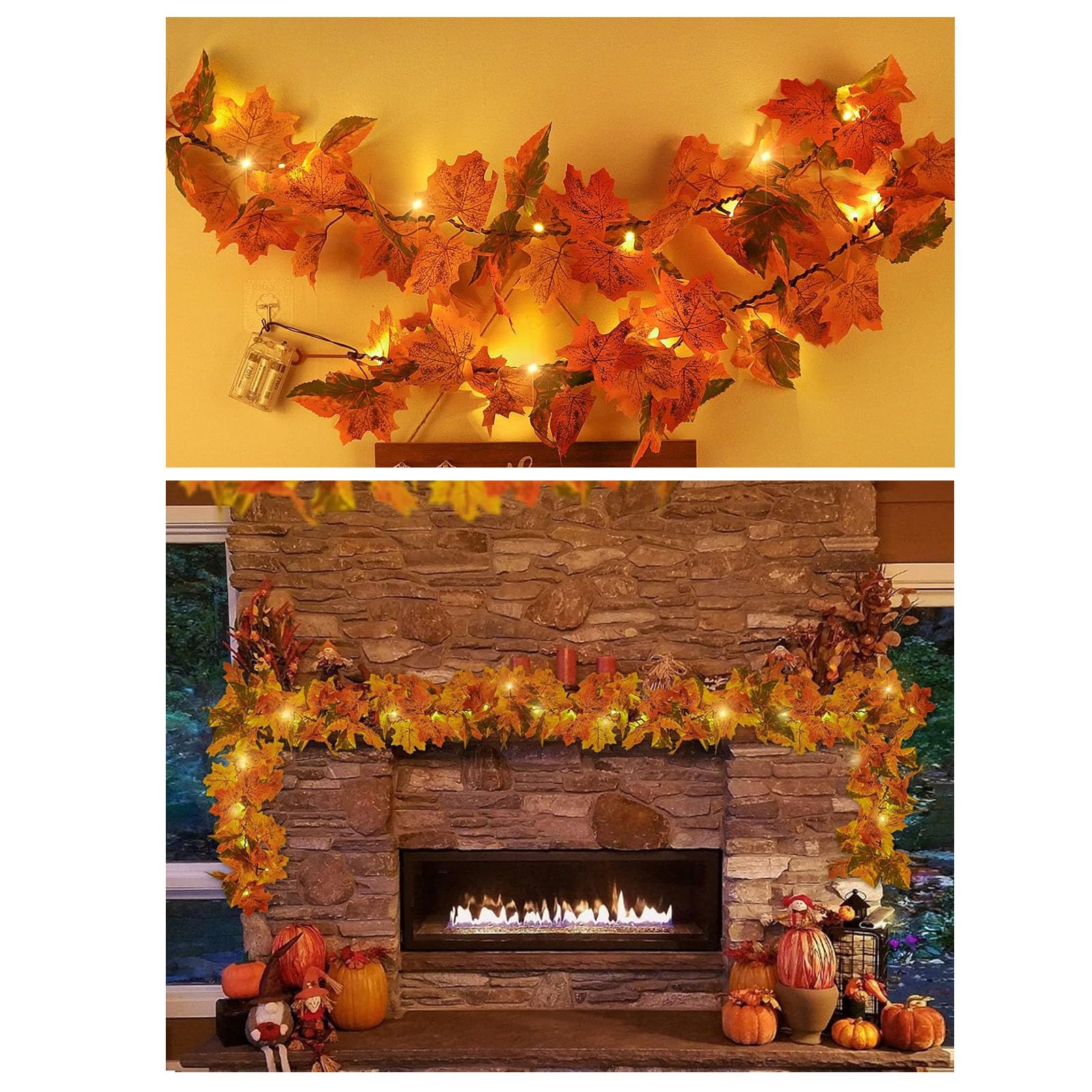 Ghirlanda di foglie d'acero artificiali da 1,5 m, pianta da appendere per casa, giardino, hotel, festa di nozze, foglie autunnali rampicanti per il Ringraziamento, Halloween, festival, decorazione