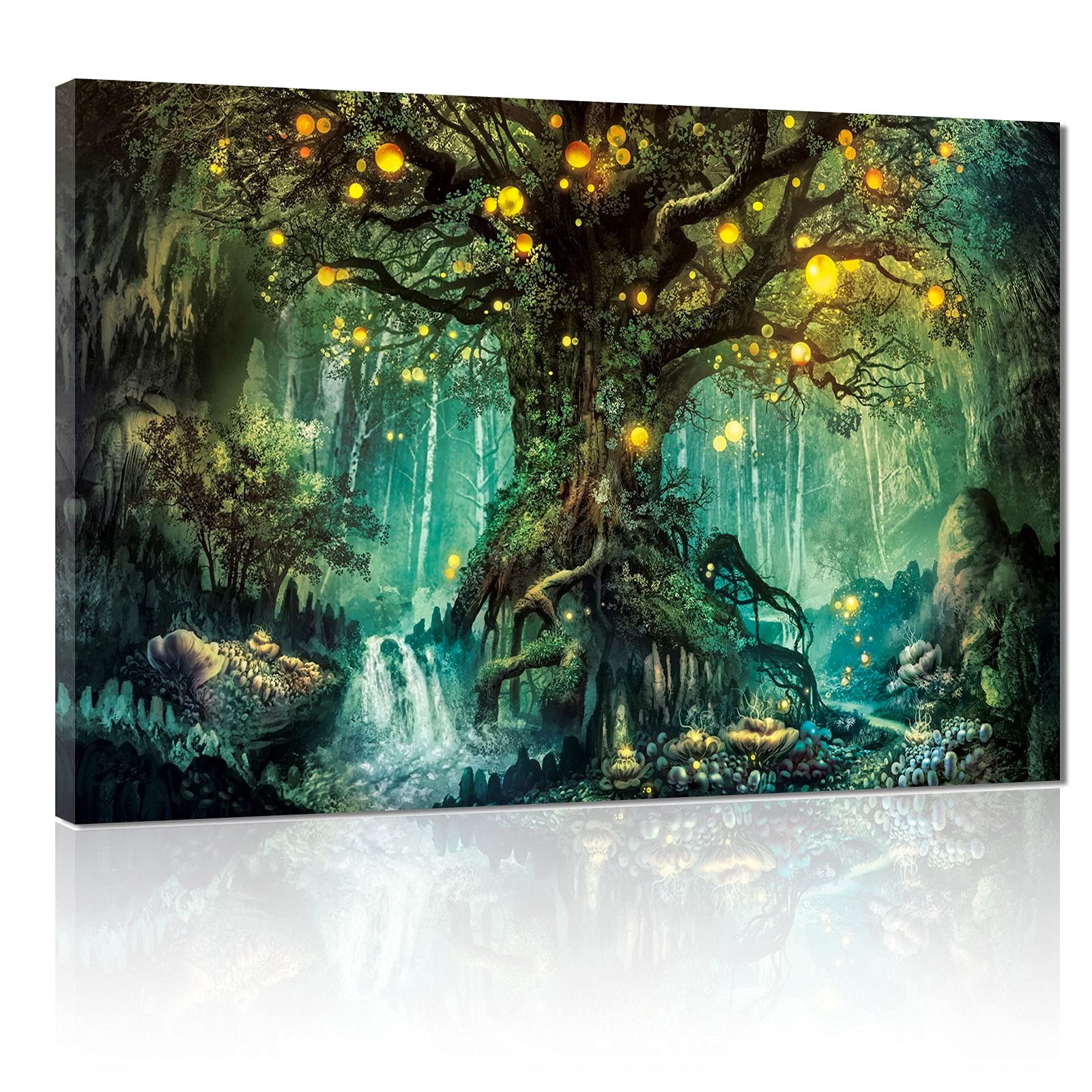 Buy Tree of Life Fantasy Forest Canvas Wall Art, Abstract Painting Home