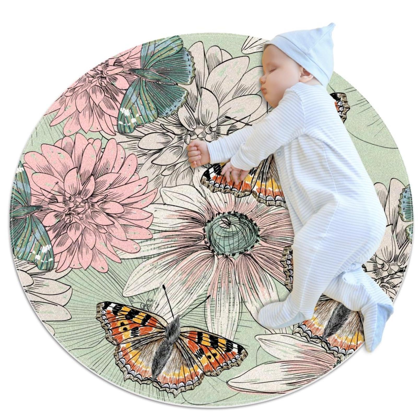 Tapis de bain antidérapant et sécurisé avec motif floral pour douche et sofa