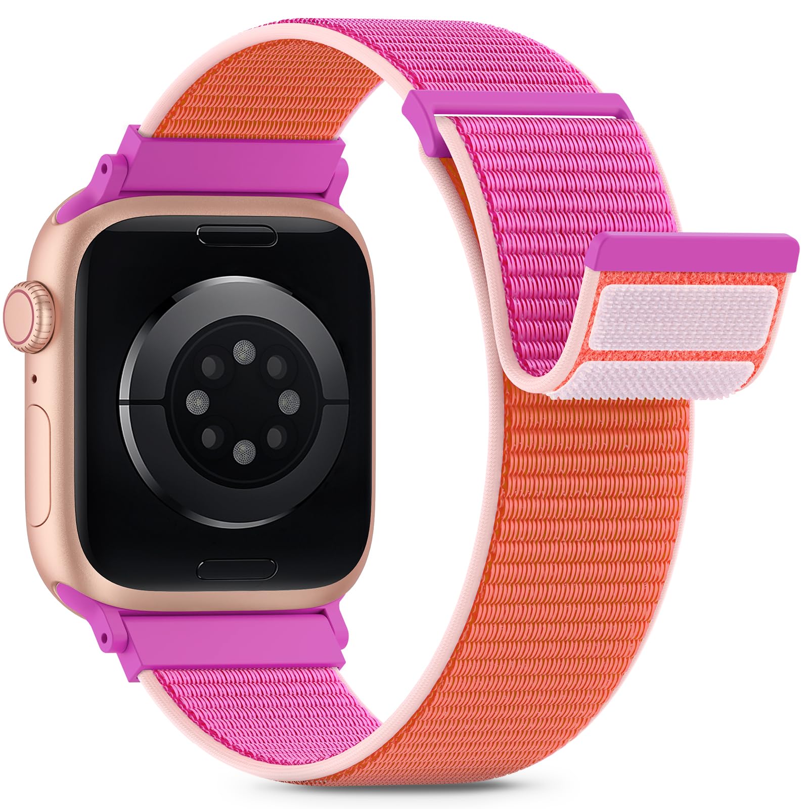 Nylon Loop Sport Band Compatible with Apple Watch Bands 44mm 45mm 46mm 49mm 42mm for Women Men, iWatch Wrist Straps for Ultra 4 3 2, Se, Series 12 11 10 9 8 7, Breathable, Soft Band Ideal for Outdoor