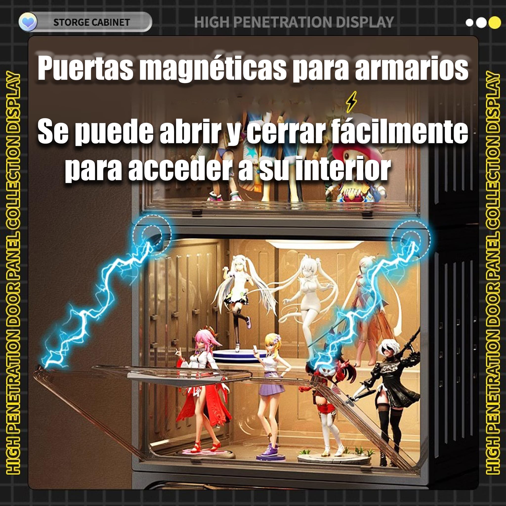 Vitrina para Figuras,Vitrina Expositora para Colecciones con Luz,[2capa/Puerta De Interruptor MagnéTico/Resistente Al Agua Y Al Polvo] para Modelos,Figuras, Coleccionables,ColeccióN De Vinos