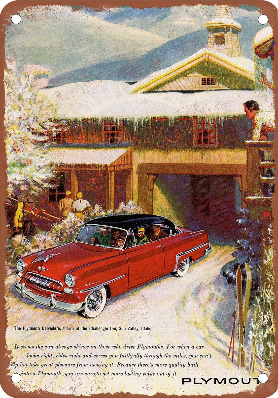 METAL SIGN - 1953 Plymouth Vintage Ad 01 - Old Retro Rusty Look home decor