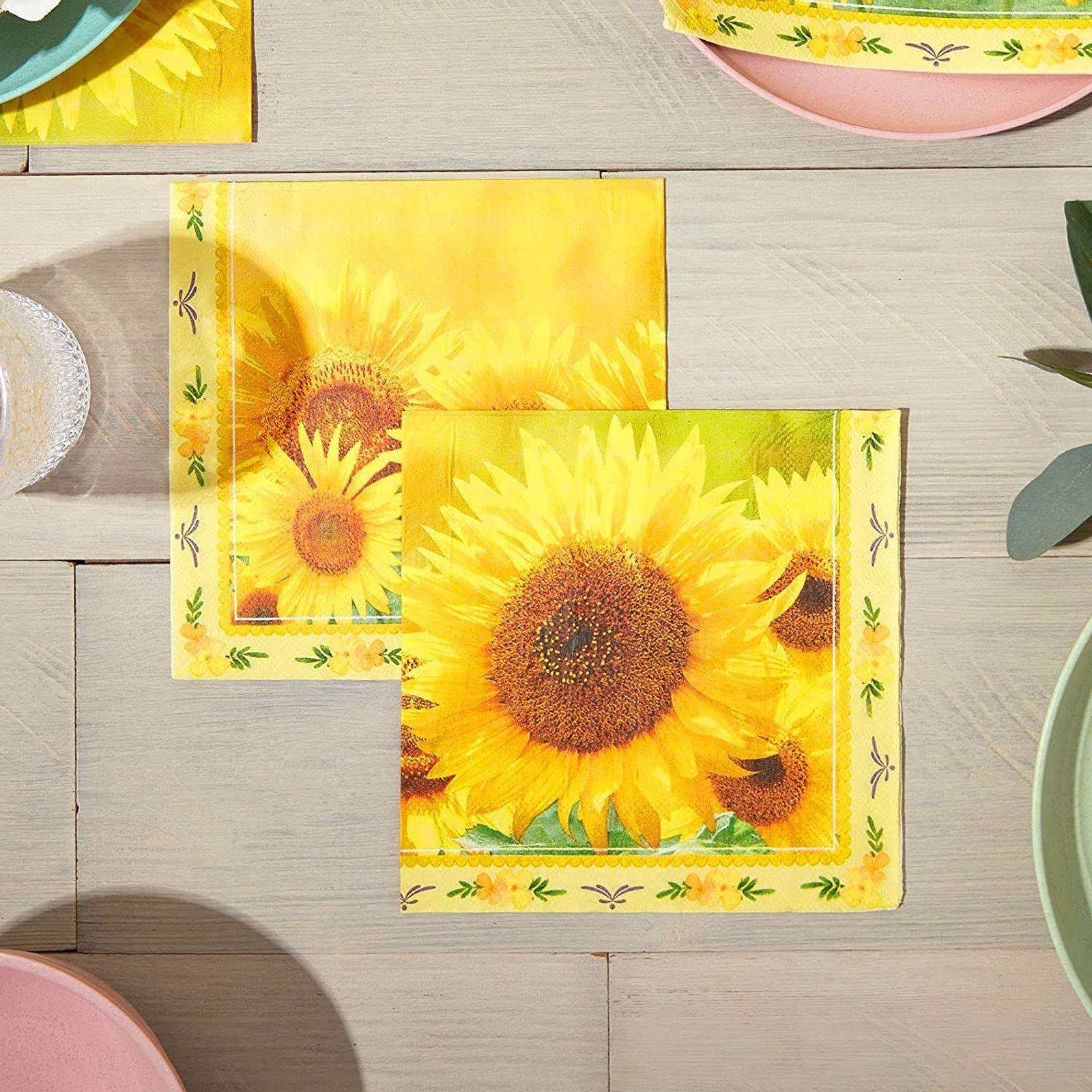 新品 ひまわり ナプキンペーパーホルダー◇アトリエ作品 リモージュ