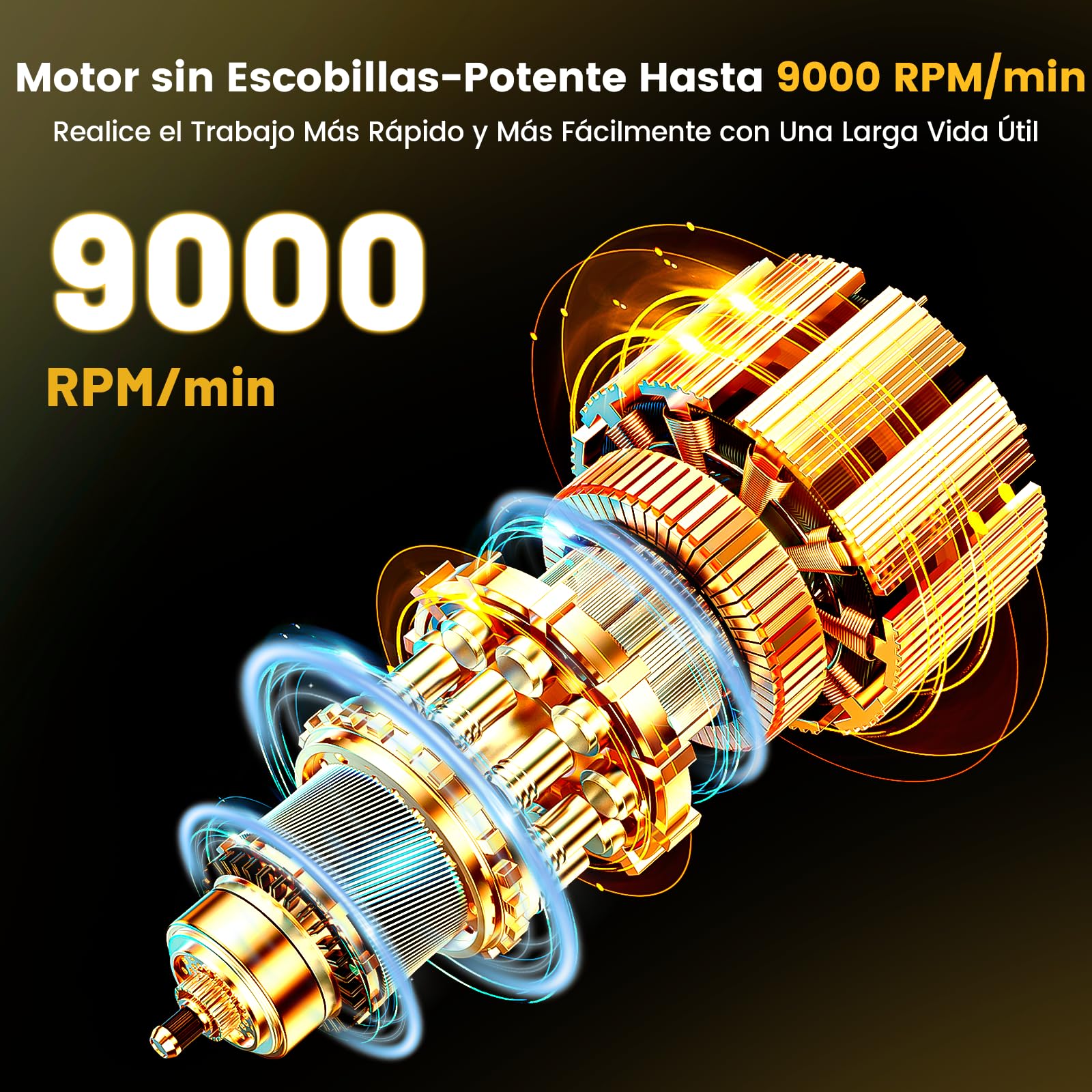 Geevorks Amoladora Angular de Batería de 125mm,21V Amoladora Angular sin Cable,9000rpm Motor Sin Escobillas, 4 Velocidades Regulables,2 Baterías,Empuñadura Auxiliar para Cortar, Moler