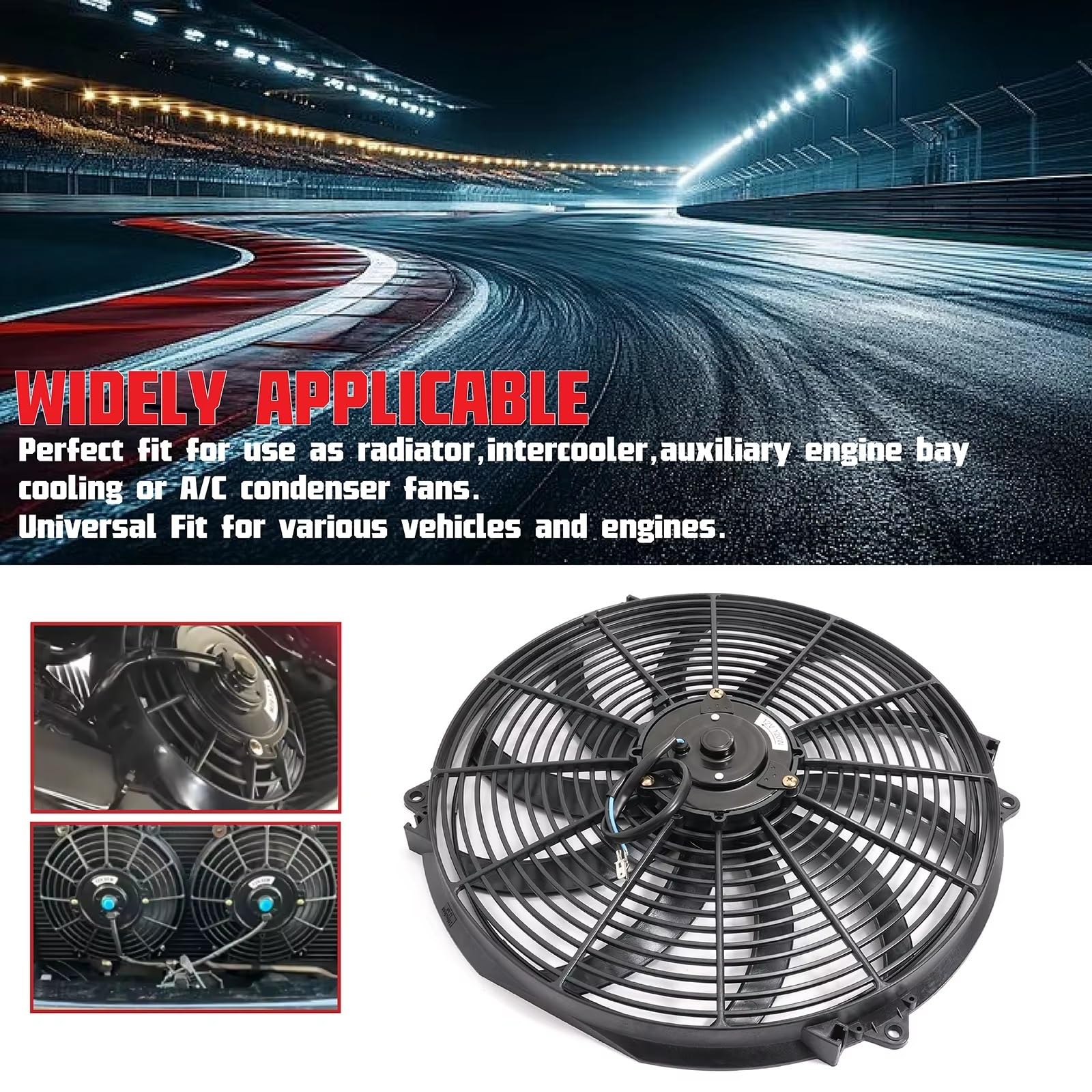 Auto Da Per Corsa 16'' Push/Pull 12V 120W Ventola Raffreddamento Motore Principale Radiatore Elettrico Intercooler Ventola Sottile Raffreddamento Motore Elettrico Radiatore Per Auto