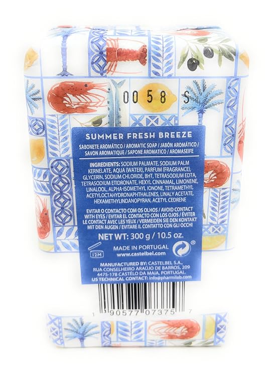 Castelbel Summer Fresh Breeze Scented Soap, 10.5 Ounces