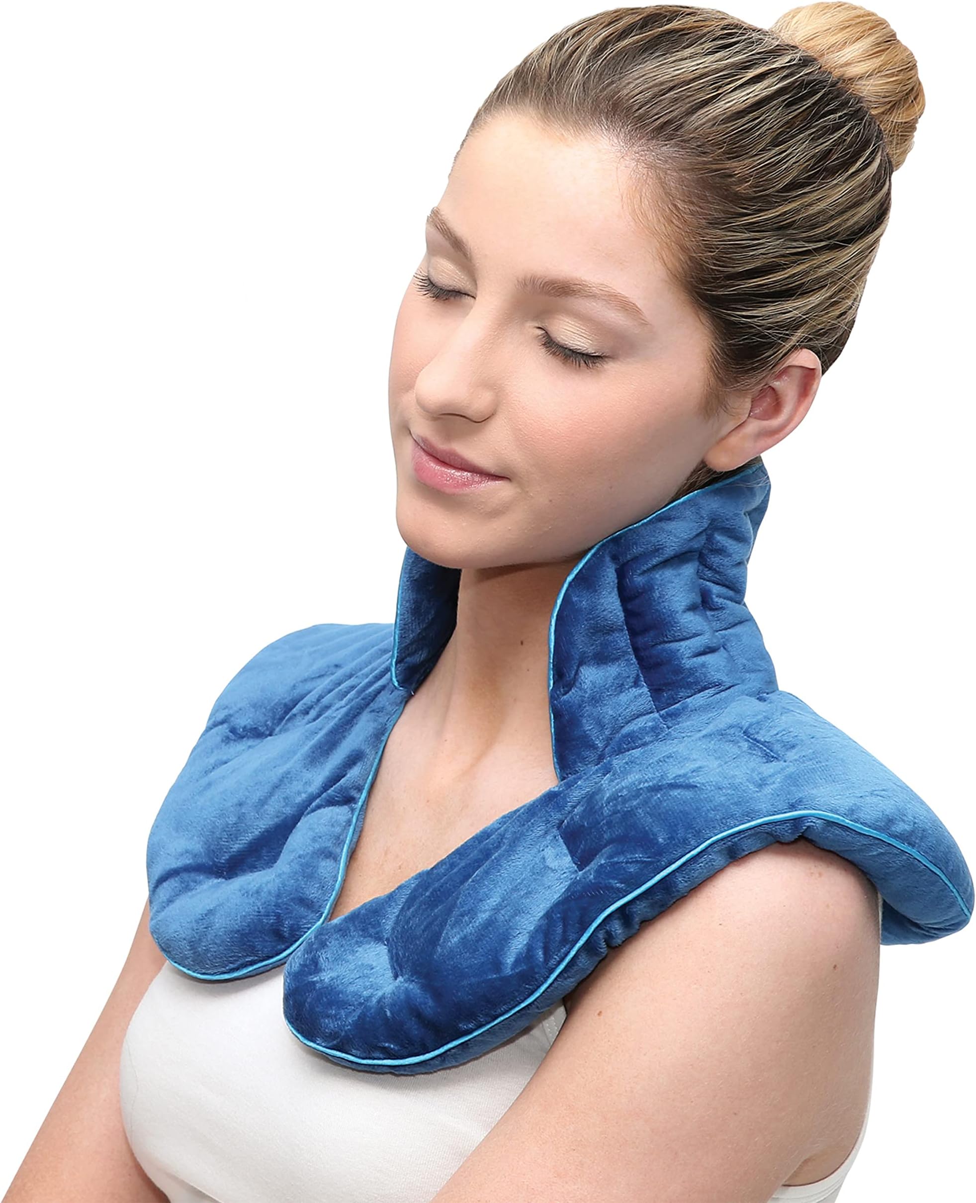 Calming Comfort ThermaComfort Weighted Hot Neck Shoulder Wrap- Deep Pressure Therapy, Herbal Aromatherapy, Comfort Fit Design- 3 lbs