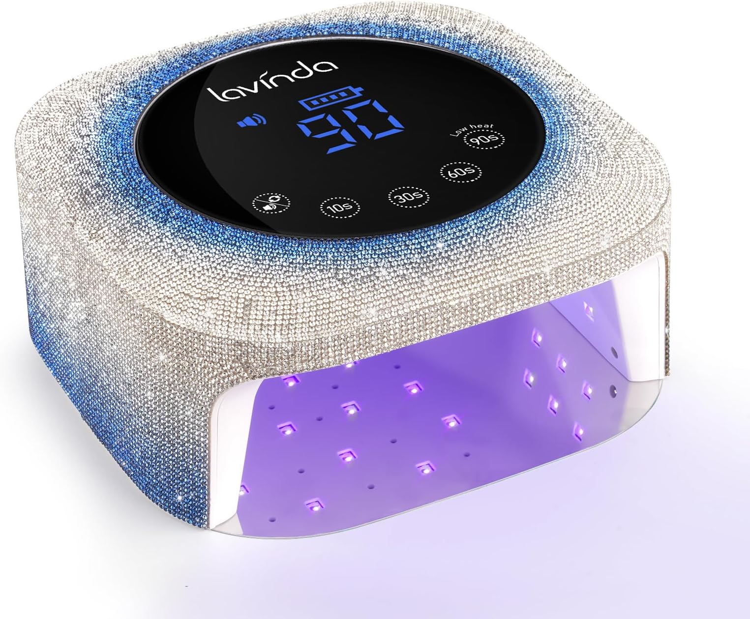Lavinda UV Gel Nail Lamp, 54W LED UV Nail Lamp, Cordless Rechargeable with 4 Timers and LCD Display, Professional Nail Polish Curing Lamp, Nail Dryer