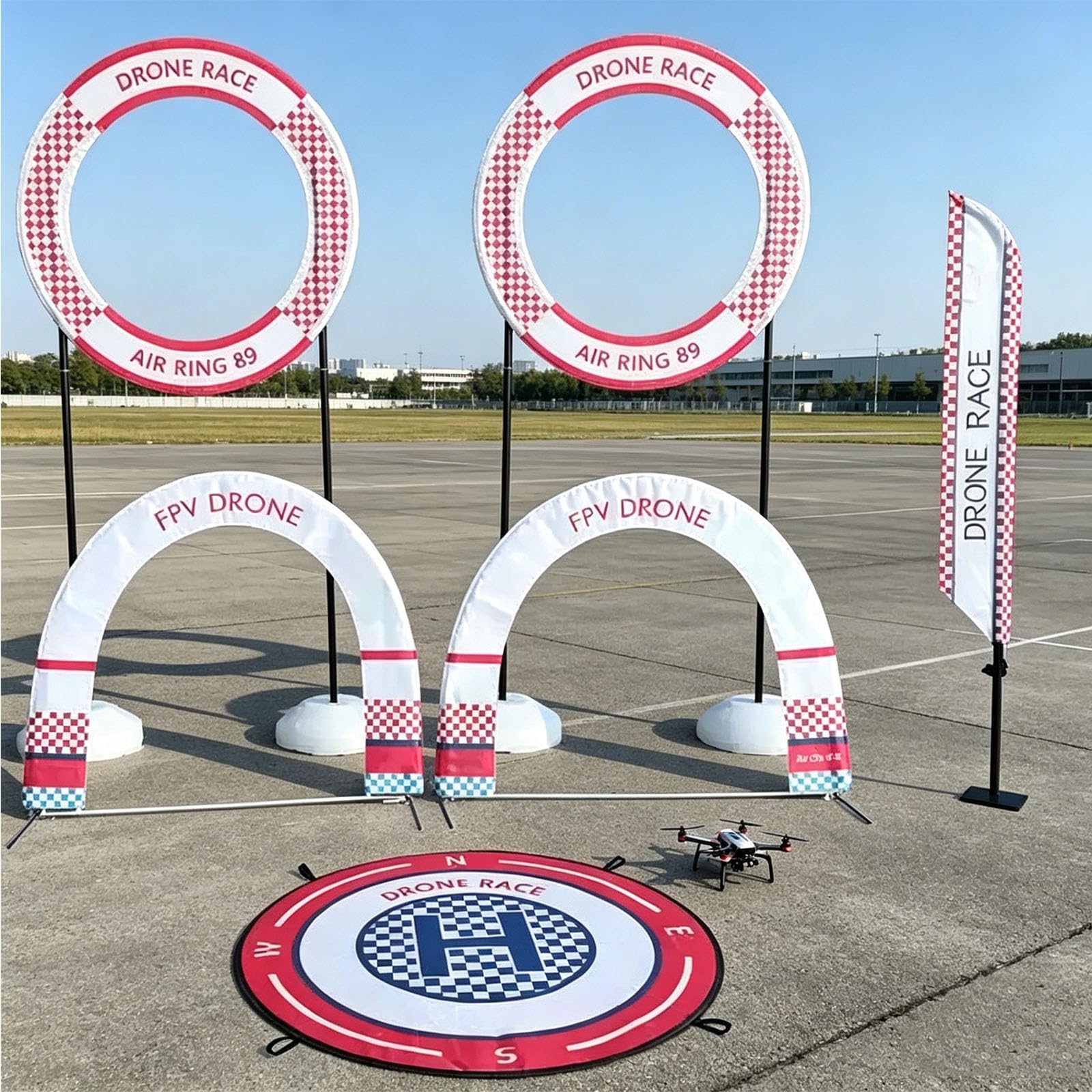 Kit de entrenamiento de vuelo para drones RC, equipo de práctica para aeromodelismo, competición de carreras de drones al aire libre, para la escuela y el hogar(C)