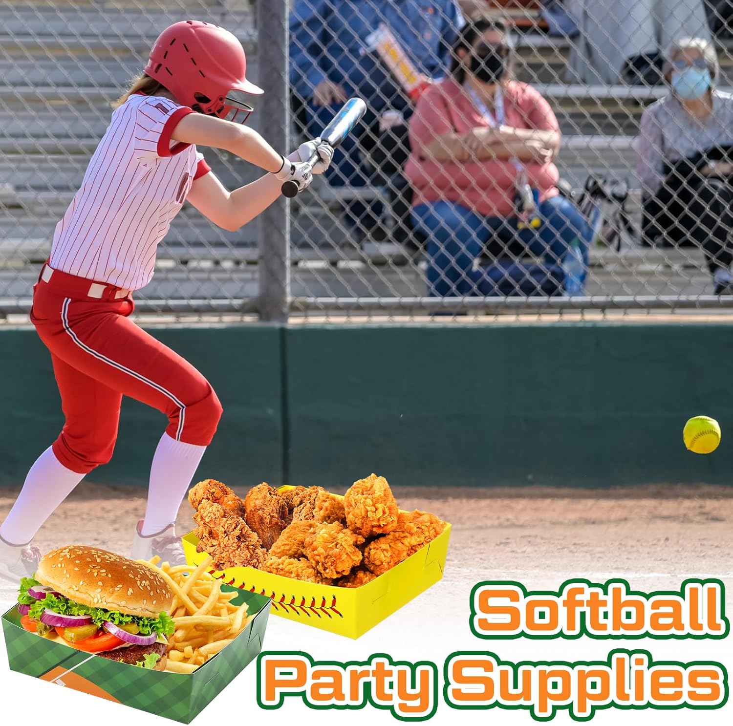 Teling 36 Pcs Baseball Theme Party Supplies Large 5 lb Baseball Plates Trays Food Boat Paper Softball Disposable Nacho Snack Serving Tray Dinner Plate for Softball Birthday Decorations Favor(Yellow) - Image 7