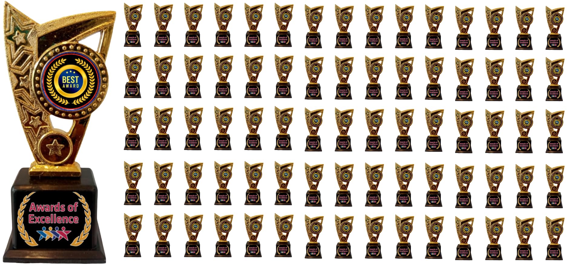 GOLD TROPHY WITH FREE STICKERS PACK OF 75-picture-23