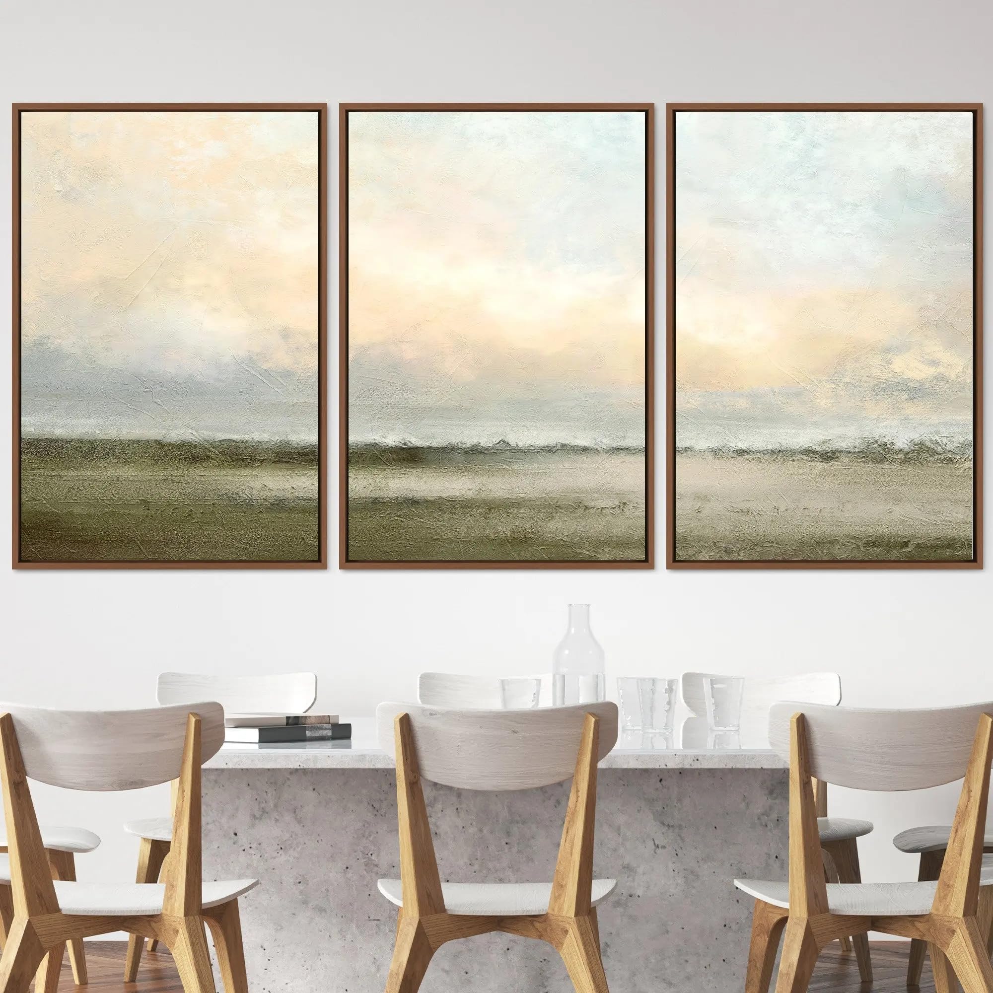 LTjiajuypd Canvas Wall Art Painting Minimal Pastel Sunset Desert,Landscape Nature Abstract Illustrations Modern Large Vintage(50x70cm-3Pcs)