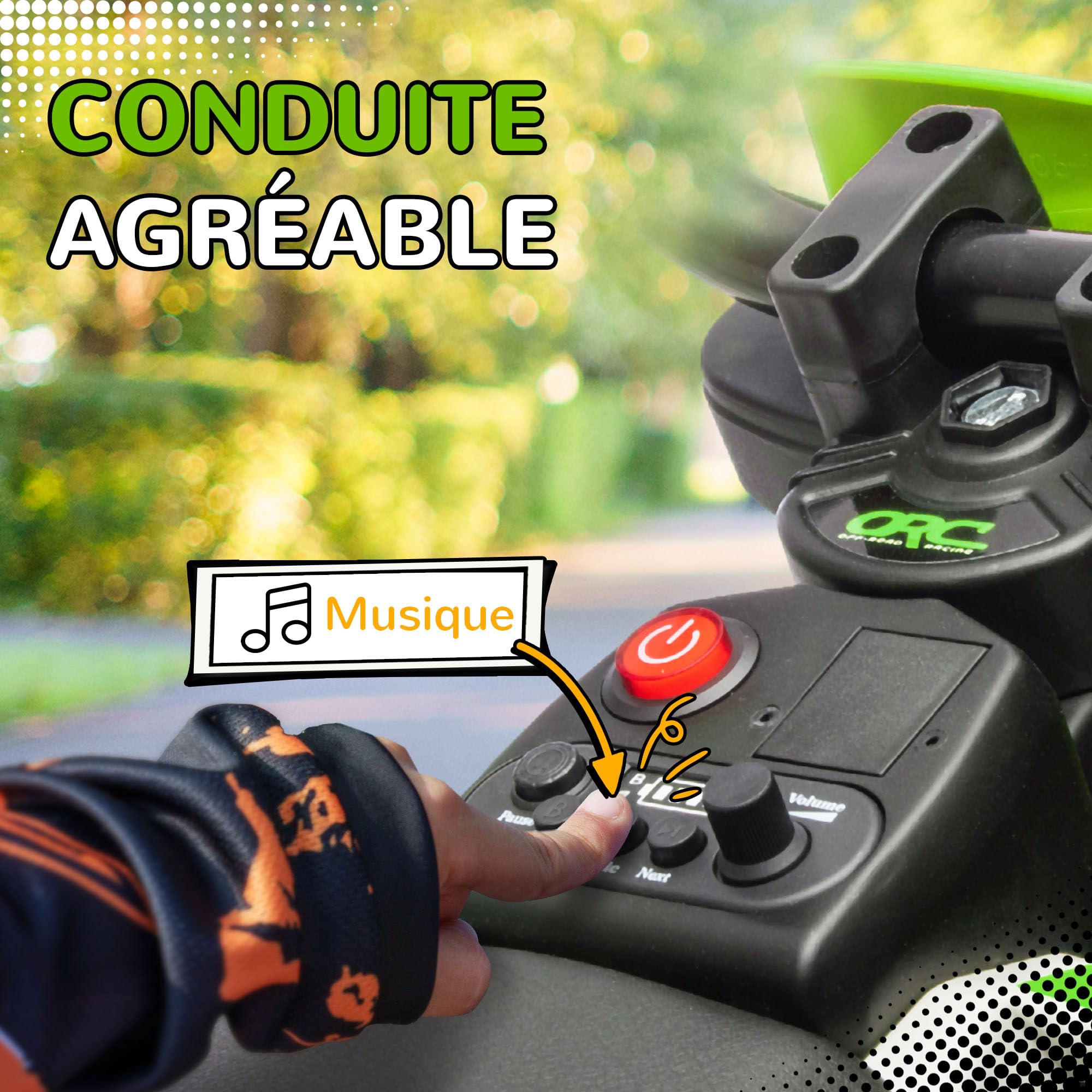 AIYAPLAY Moto électrique Enfants, Moto Cross pour Enfants, 2 Moteurs 12V Puissant, Vitesse Max. 5 km/h, Roues d'entraînement, système de Suspension, Musique, pour 3 à 6 Ans, Vert