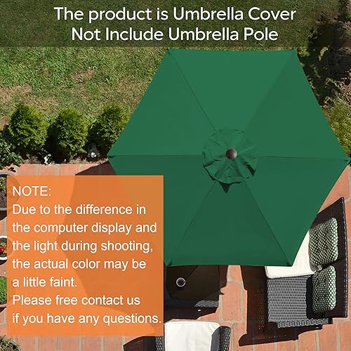 Miniatura 2 de EliteShade USA SunUmbrella - Fundas de repuesto de 7.5 pies con 6 varillas, para sombrilla de patio (solo el toldo) (verde bosque)