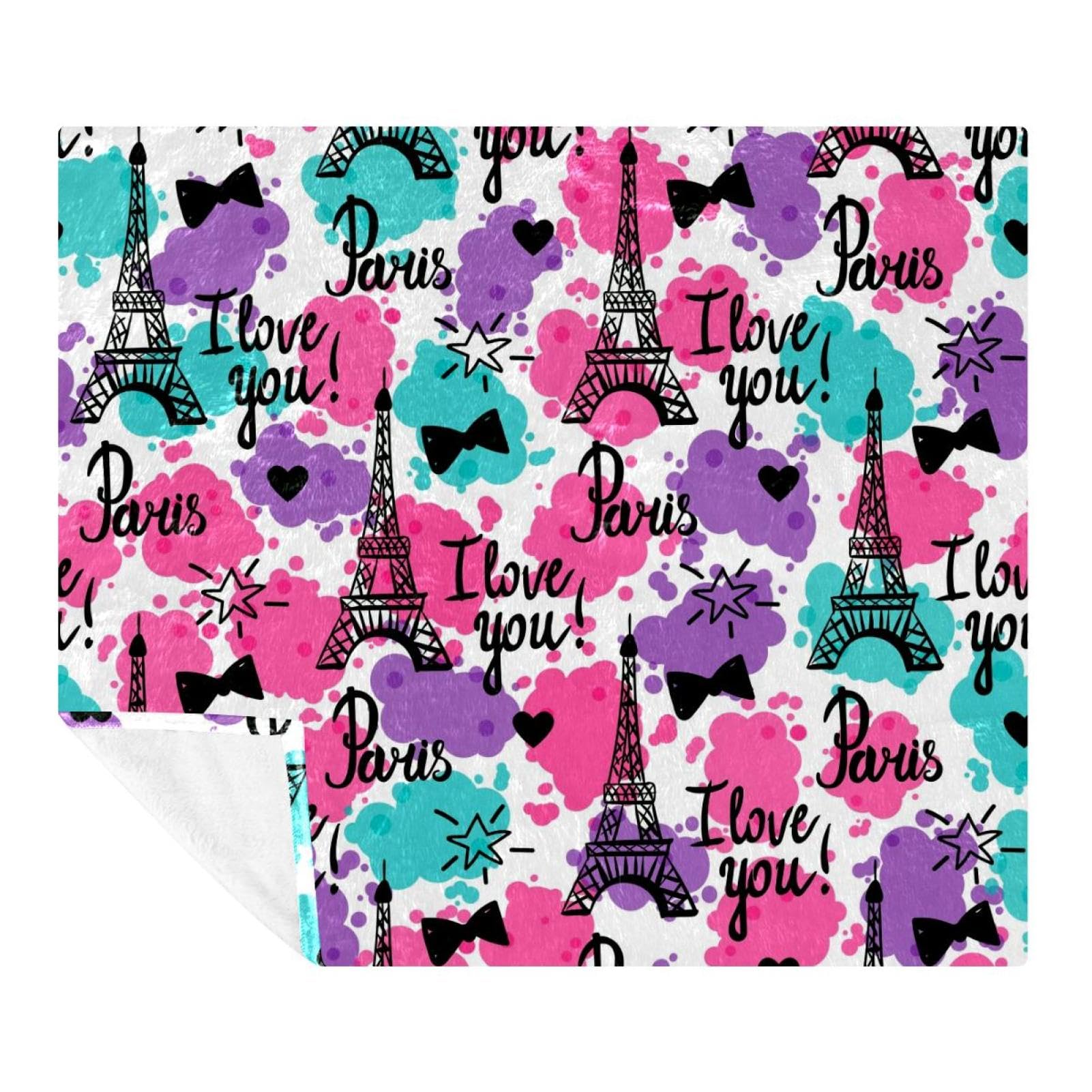 Couverture microfibre légère Paris contre le froid sur votre sofa ou lit