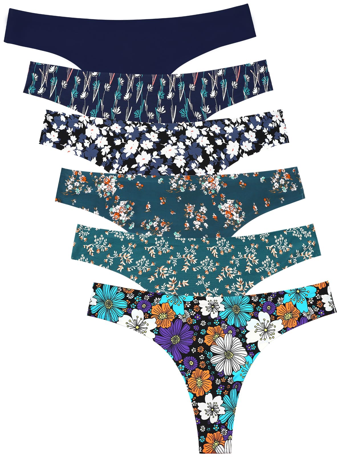 Wealurre Women's Microfiber Low Rise No Show Thong Pantie