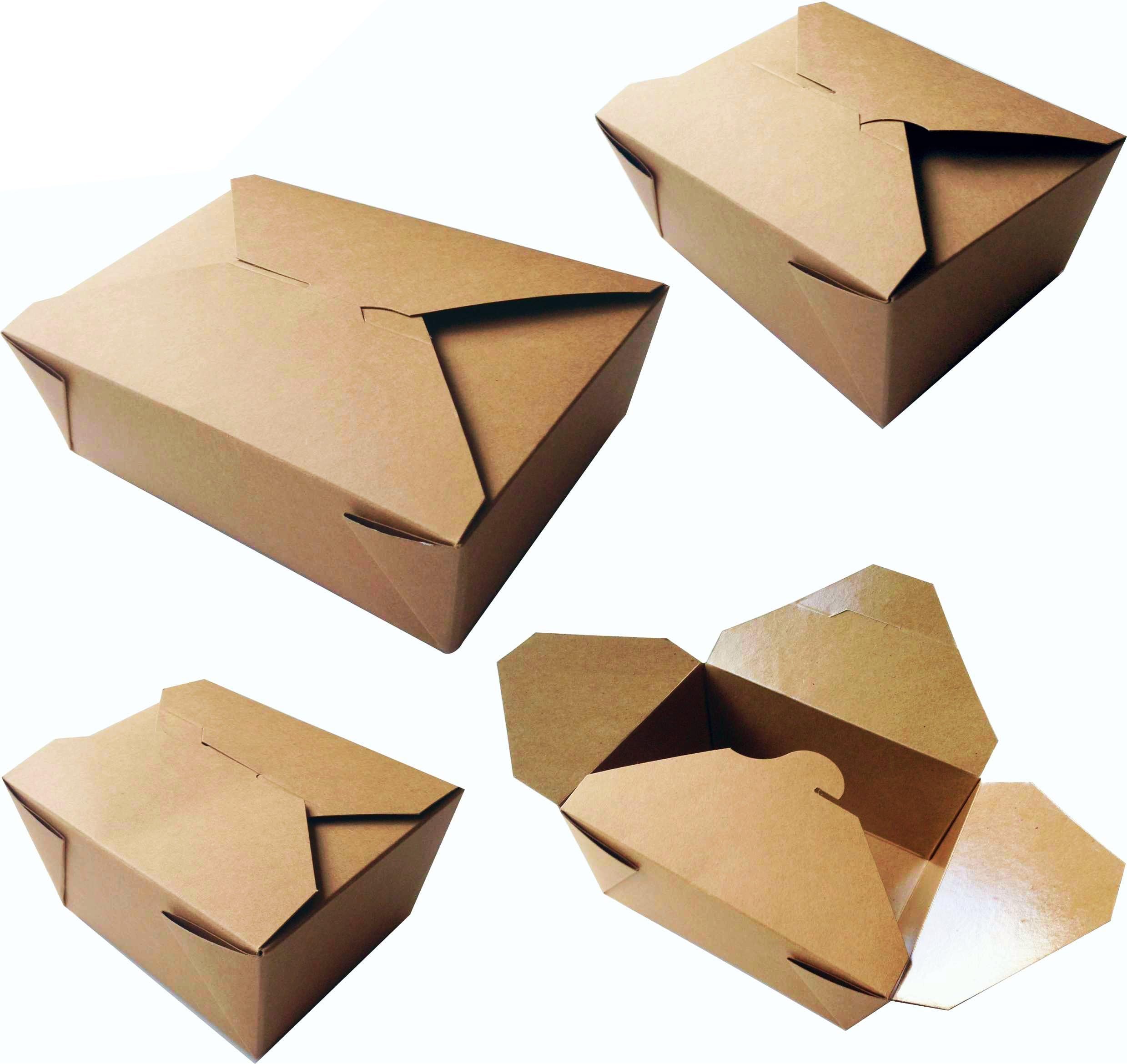 50 x Kraft Takeaway Food Boxes Containers Paper Leak Proof 26oz 51oz 69oz 98oz 25oz 46oz (No.2-51oz)