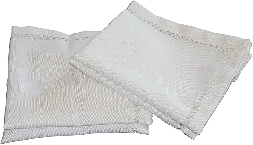 Miniatura 2 de Juego de 4 servilletas de tela bordadas con diseño vintage en blanco