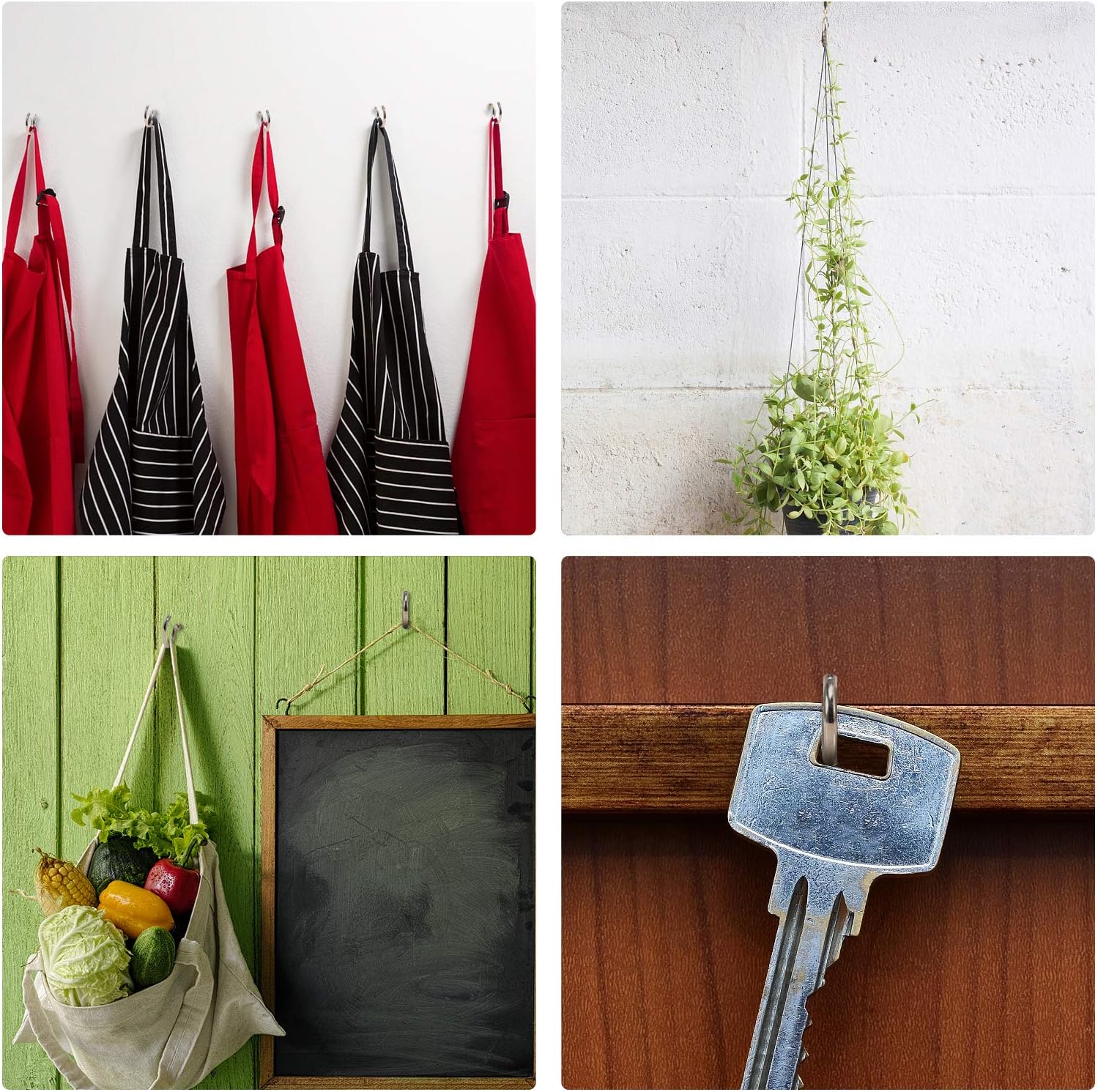 150Pcs Screw-in Cup Hooks Kit, Ceiling Hooks Screw-in Wall Hooks Plant Hooks Kitchen Hooks,Cup Hooks in 7 Size for Hanging Indoor & Outdoor Use-(1/2 ", 5/8", 3/4 ", 7/8", 1 '', 1-1 / 4 ", 1-1 / 2")