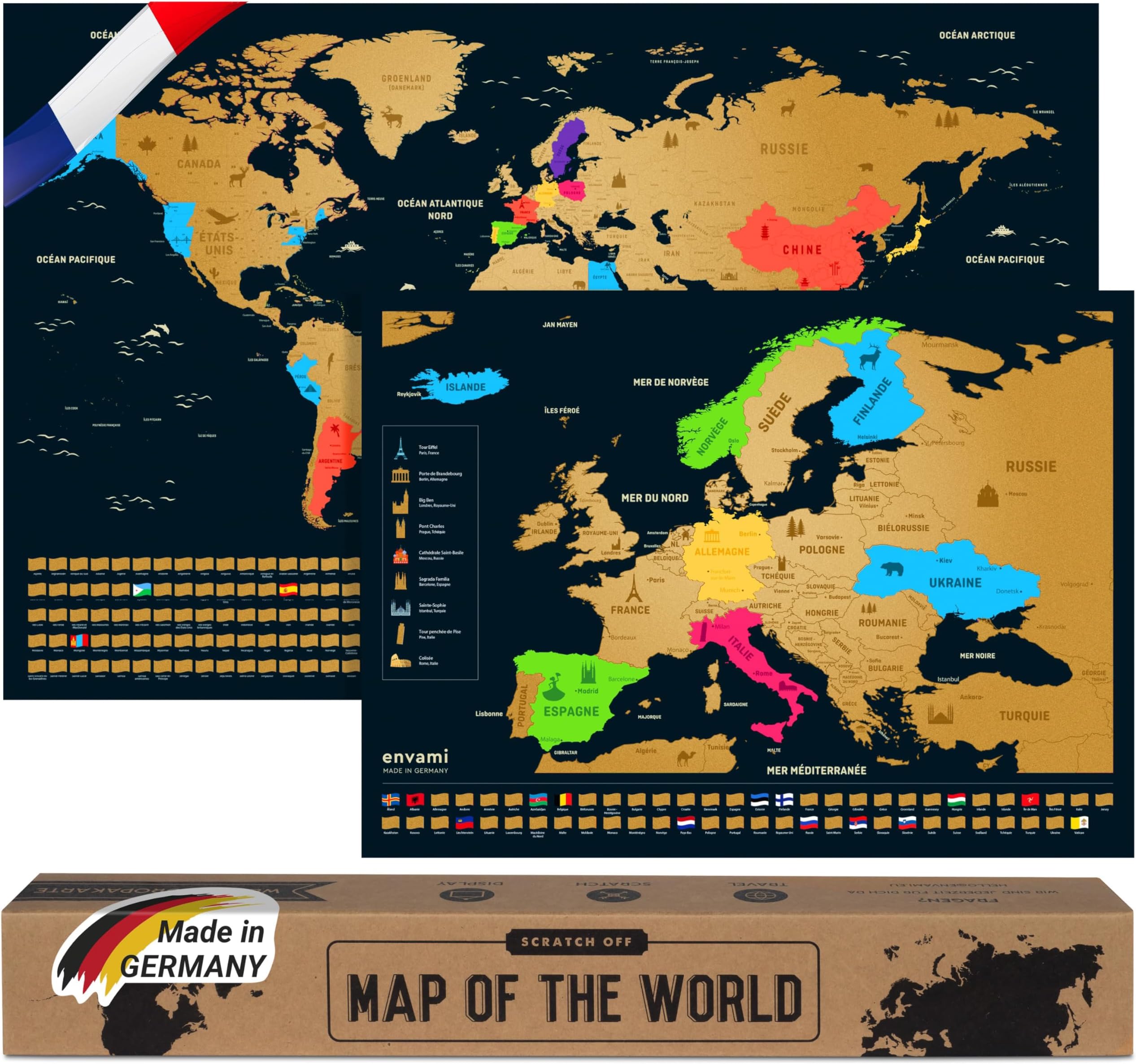 Carte Du Monde à Gratter Gifi Carte Du Monde à Gratter XXL