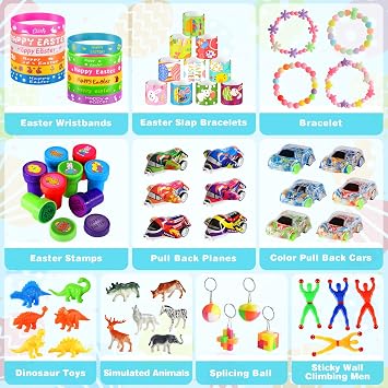 Jyusmile 200 Pack Prefilled Easter Eggs, Filled Plastic Easter Eggs with Assorted Toys Inside, Easter Surprise Egg Hunt, Easter Basket Stuffers, Party Favors Bulk for Kids/Boys/Girls