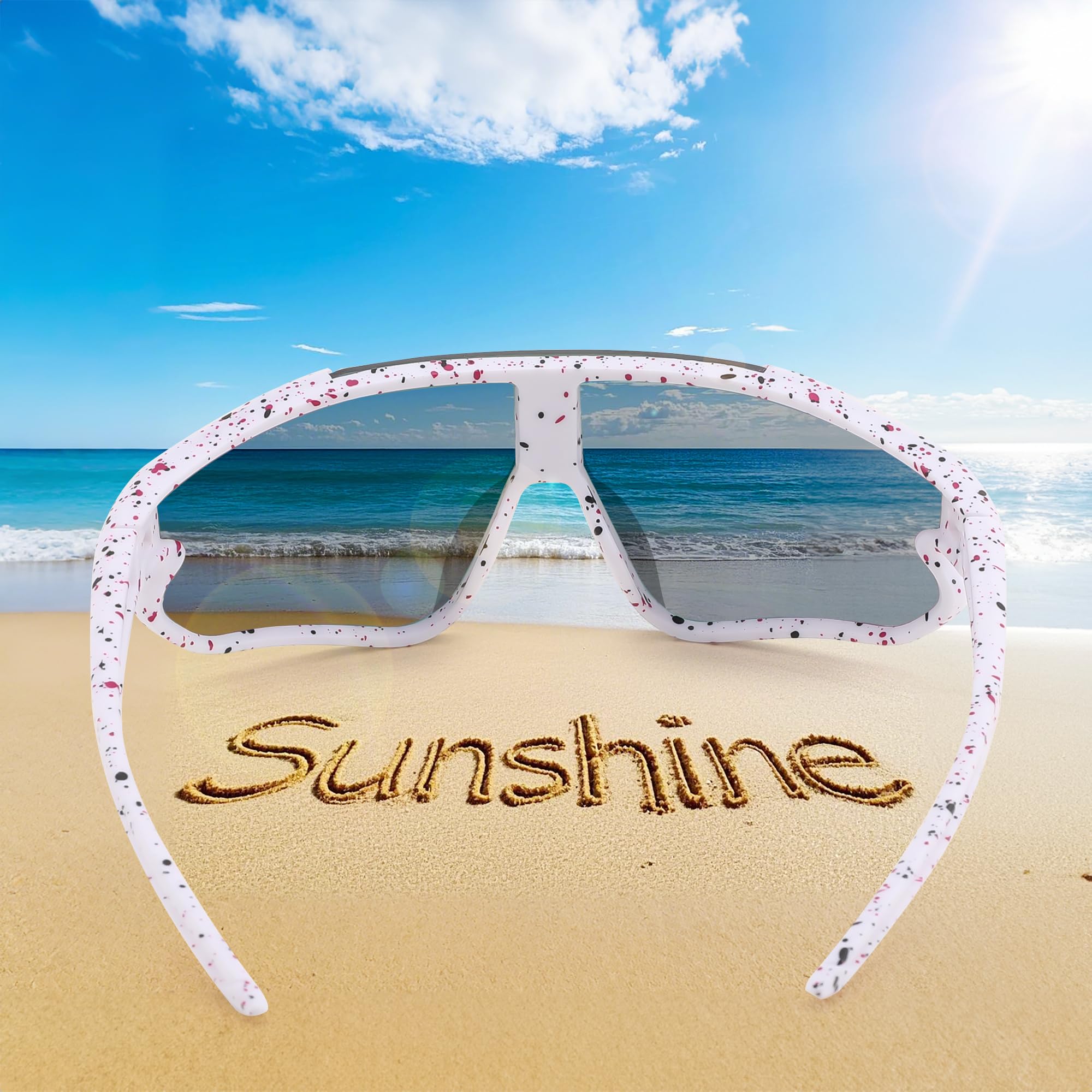 YuJian Paquete de 3 lentes de sol para niños y niñas, de béisbol, para sóftbol, playa, correr, protección UV
