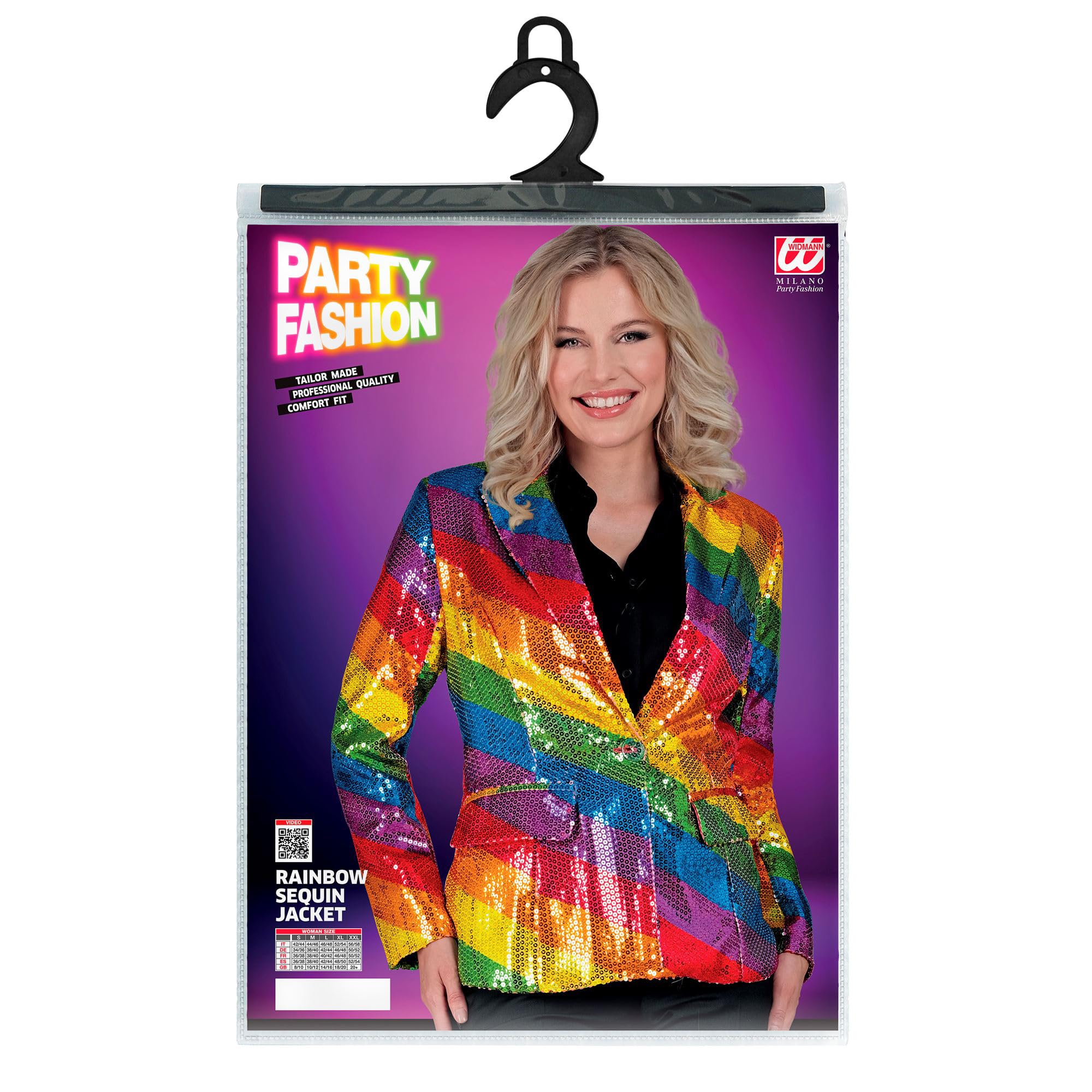 W WIDMANN MILANO Party Fashion - Imprezowa marynarka z cekinami dla kobiet, kurtka, zwierzęcy nadruk, festiwal, kostiumy fantazyjne