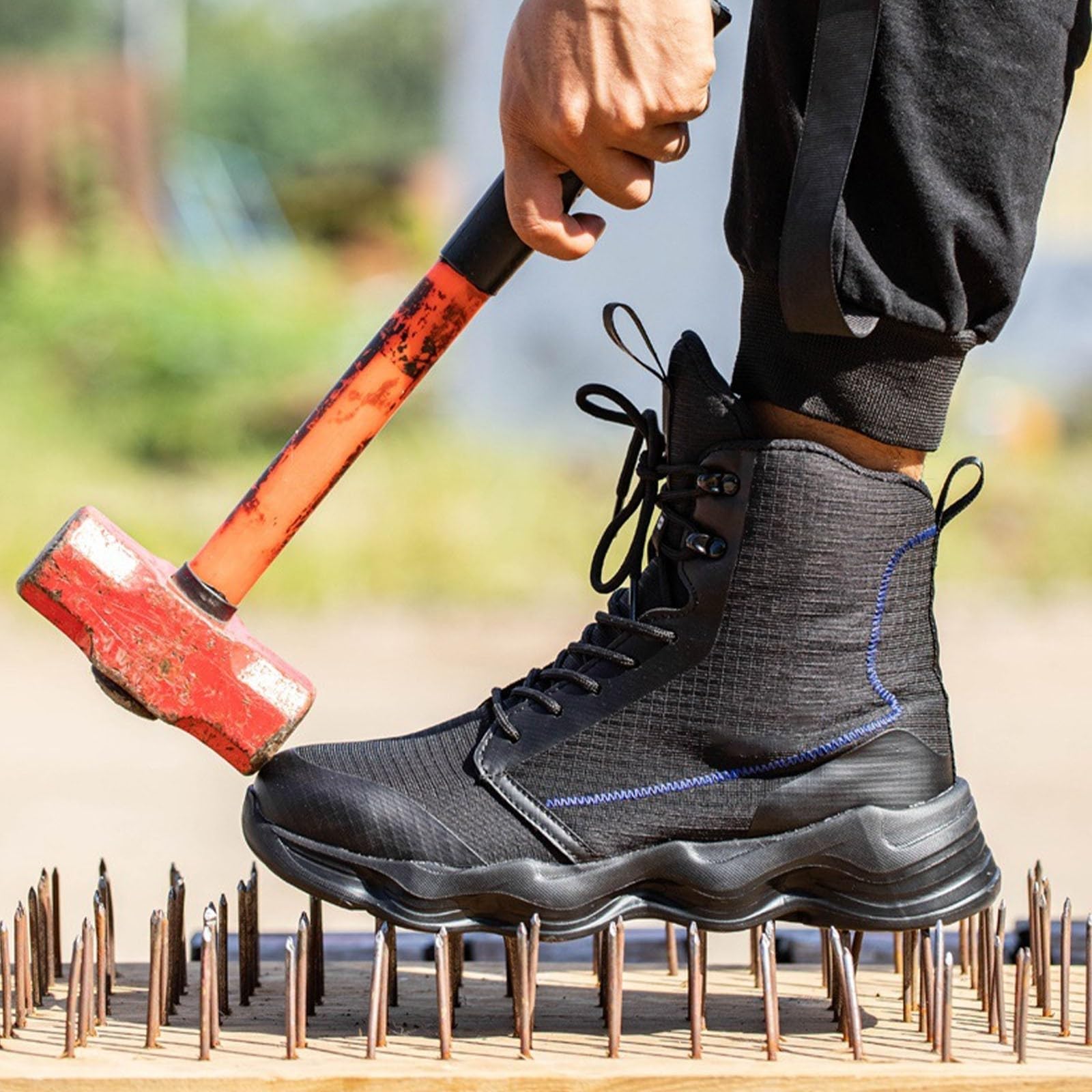 Stivali invernali da uomo alti antiscivolo scarpe da trekking stringate