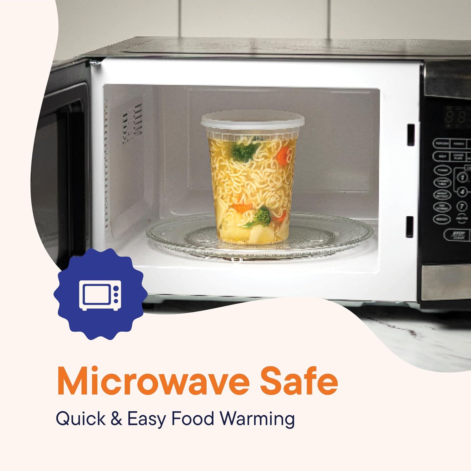 Stack Man [60-Sets] Plastic Deli Food Storage Containers with Airtight Lids Combo Set | 32 oz | 16 oz | 8 oz. | Disposable Plastic Takeout Containers for Soup - Freezer, Microwave and Dishwasher Safe - Image 7